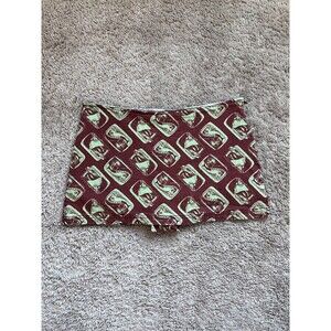 Urban Outfitters Dalilah Linen Sardine Print Skort In Brown Size MEDIUM